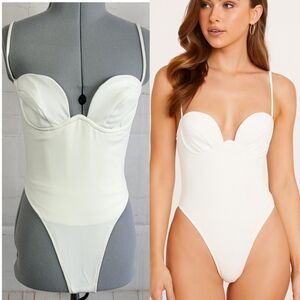House of CB Avery Underwire Thong Bodysuit In Ivory US XS (2-4)